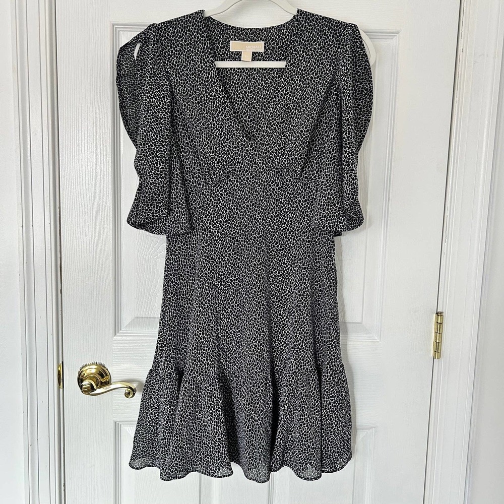 XS Black/White A Line Dress Michael Kors